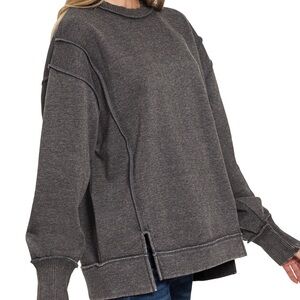 Black Acid Wash Sweatshirt